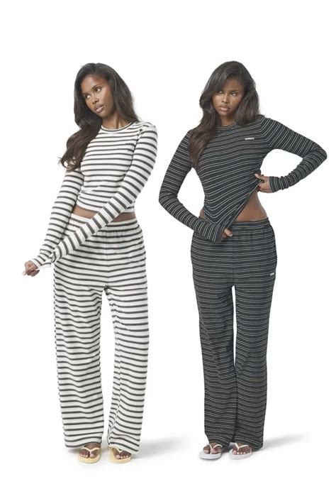 UNIANKIYA Womens Striped Pant Sets 2 Piece Strapless Tube Top and Wide ...