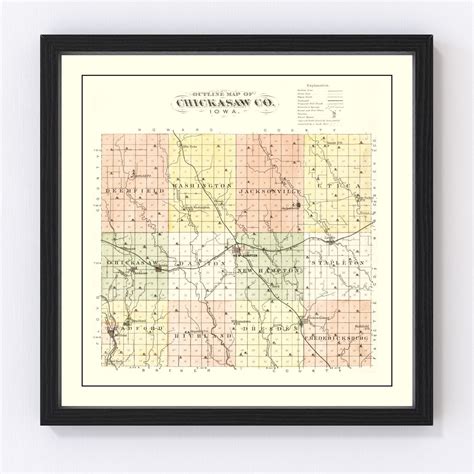 Vintage Map of Chickasaw County, Iowa 1892 by Ted's Vintage Art – Teds ...