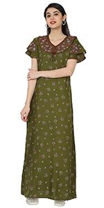 Buy 9shines Label Women's Cotton, Rayon & Polyester || Embroidered Maxi ...