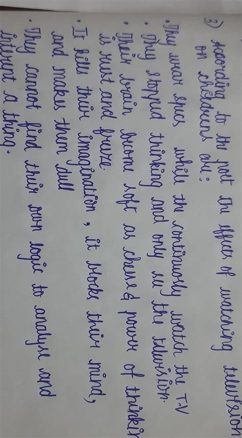 What, According to the poet, are the ill-effects of watching television ...