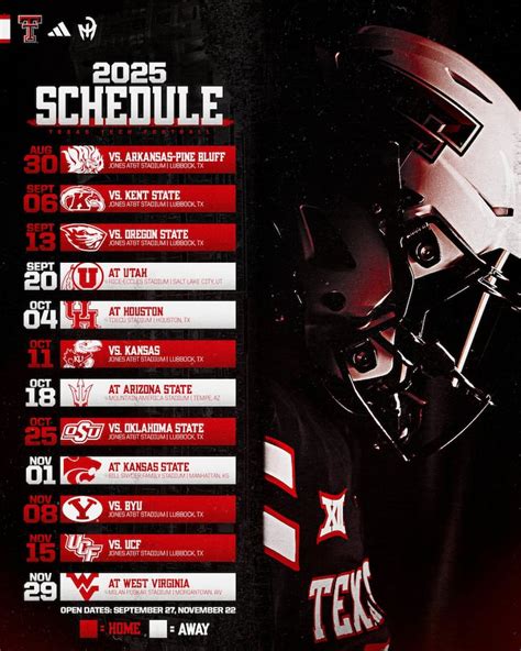 Texas Tech Football releases full 2025 schedule