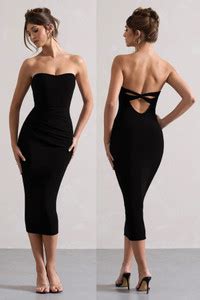 Traquila Women Bodycon Black Knee Length Dress - Buy Traquila Women ...