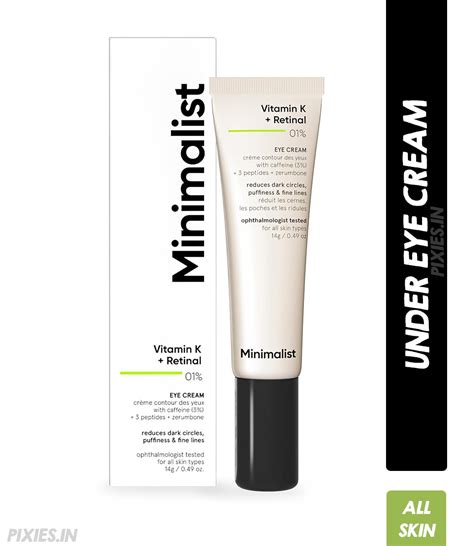 Buy Minimalist Vitamin K + Retinal 01% Under Eye Cream With Caffeine 03 ...