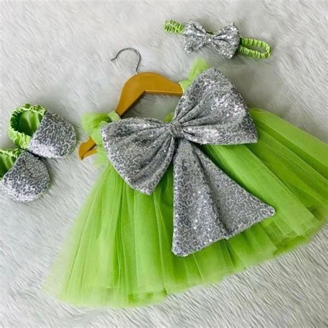 Green Sequence Dress – babiesfrock