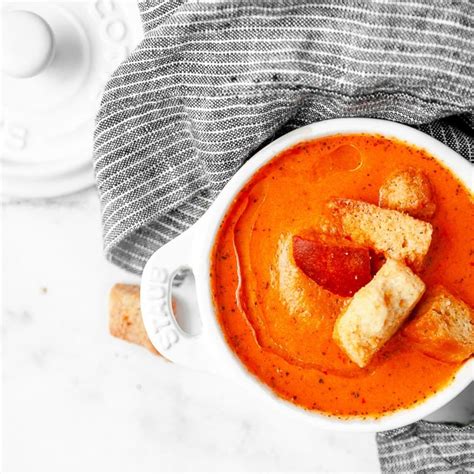 Creamy Boursin Roasted Red Pepper & Tomato Bisque {Jarred Peppers ...