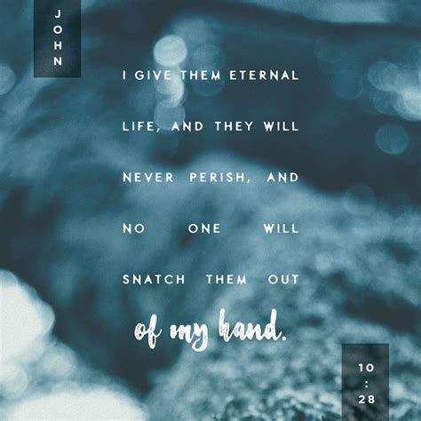 John 10:28-30 and I give unto them eternal life; and they shall never ...