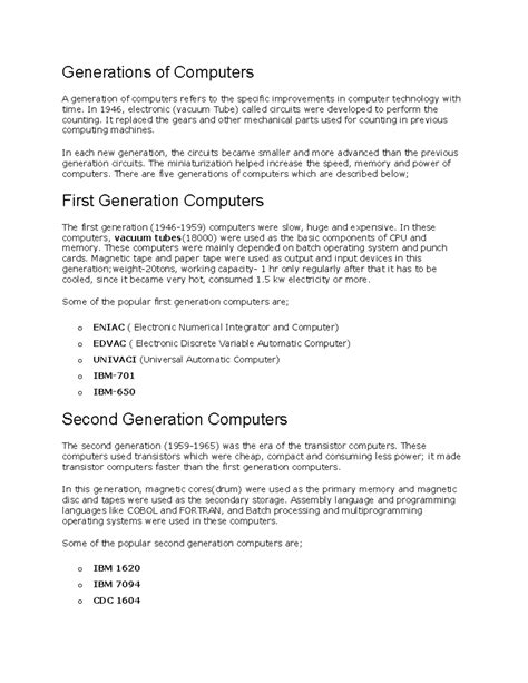 Image result for Computer Generations History