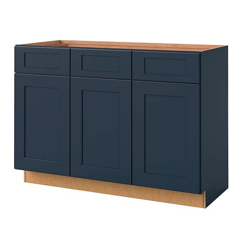 allen + roth Port 48-in Navy Bathroom Vanity Base Cabinet without Top ...