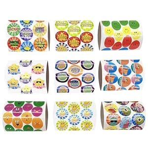 ArtCreativity Teacher Reward Stickers for Kids | 9 Rolls with Over 600 ...