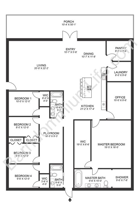 Best 4 Bedroom Barndominium Floor Plans with Pictures | Pole barn house ...
