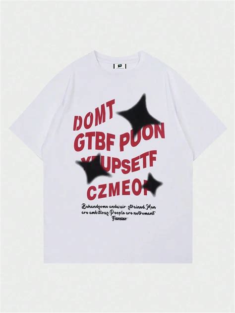 SXV 'DOMT GTBF PUON’ Printed Cool Aesthetic Oversized Baggy T-shirt ...
