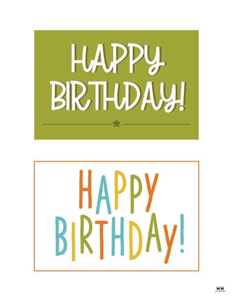 Printable Happy Birthday Cards