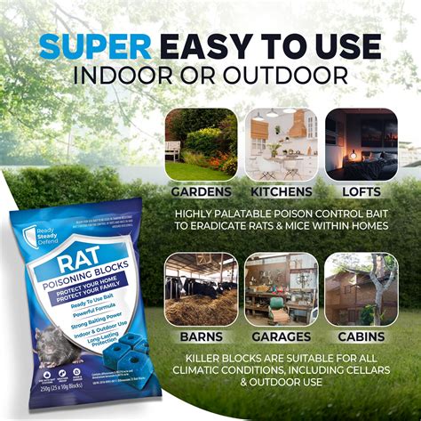 Powerful Difenacoum Rat Poison Blocks - 250G (10G Each Block)