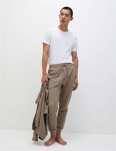 Buy Pure Cotton Textured Joggers at Marks & Spencer