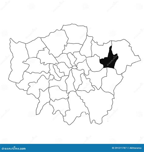 Map of Barking and Dagenham in Greater London Province on White ...