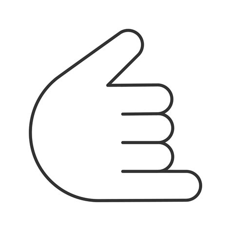 Shaka hand gesture linear icon. Hang loose. Thin line illustration ...