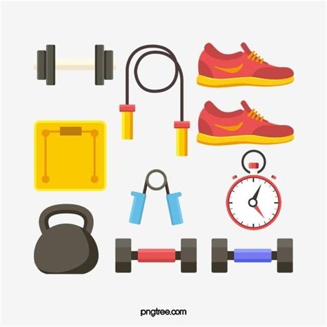 Hand Drawn Gym Training Equipment Element Illustration, Fitness ...