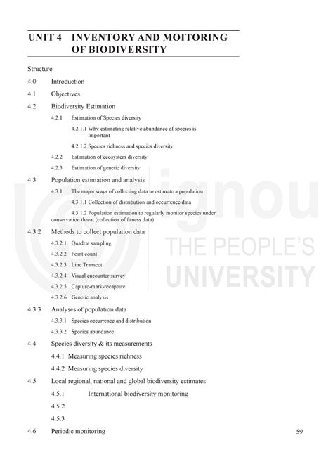 Bio- inventorying &monitoring - UNIT 4 INVENTORY AND MOITORING OF ...