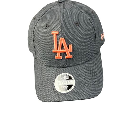 LA Dodgers Women's Cap - Graphite Peach Logo 9Forty MLB Strapback Hat