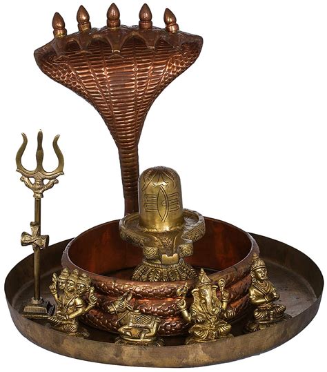 Exotic India Shiva Linga Abhisheka Set - Brass with Copper : Amazon.in ...