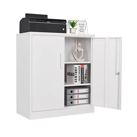 Metal Storage Cabinet With 2 Doors Lockable Steel Storage Cabinet ...