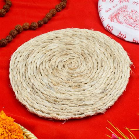Auspicious Banana Stem Fiber Asan for Sacred Statues in the Mandir (8 ...