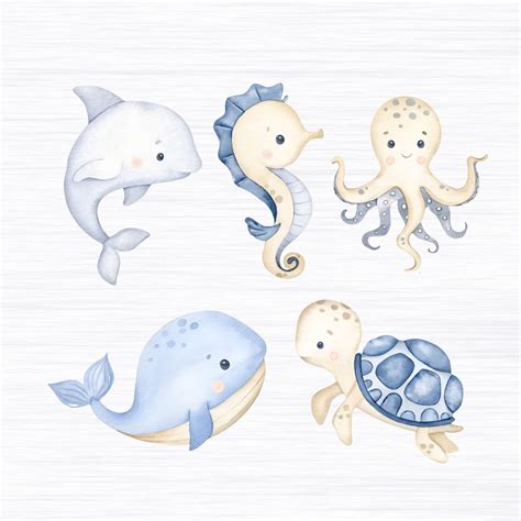 Sea Animal Cutouts | Under the Sea Theme Cutouts – Ezyprints Studio