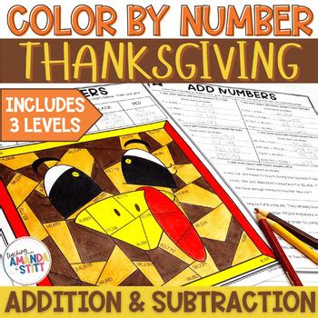 Image result for Thanksgiving Math Color by Number