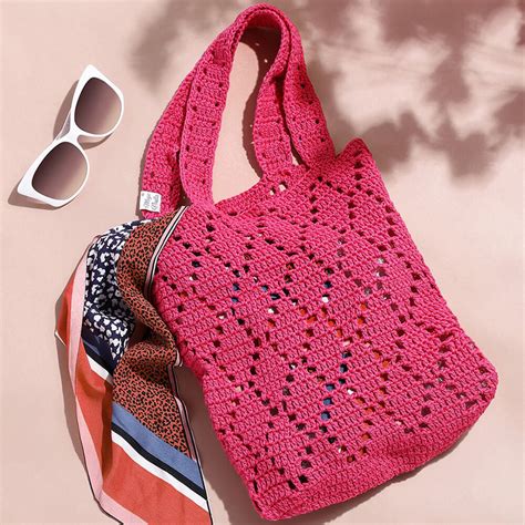 Handmade Crochet Market Bag - Dark Pink 2654 – Magic Needles