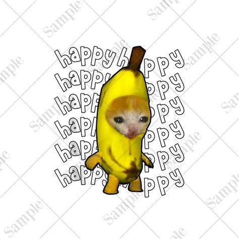 Cute Banana Cat Happy Banana Png Cat Meme Kitty Cat Png - Etsy