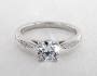 Platinum Tapered Bead Set Diamond Engagement Ring by Martin Flyer-70270p