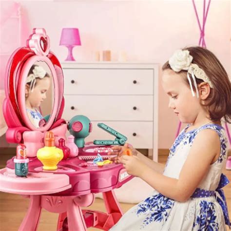 Sto za šminkanje sa stolicom 36 delova roze 717618 | Volim svoj dom