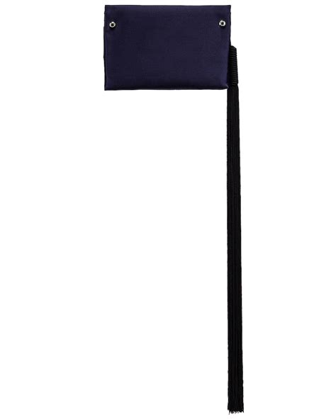 GALVAN Small Rectangle Tassel Bag in Midnight | FWRD