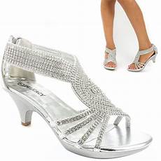 Silver Shoes For Wedding Low Heel by Silver Prom Wedding Bridal Rhinestone Low Kitten Silver Shoes For Wedding Low Heel