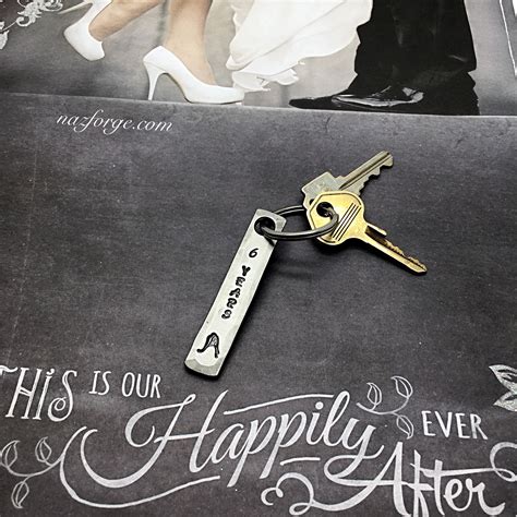 6th Year Iron Wedding Anniversary Keychain Gift Idea for Wife or ...