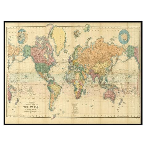 Antique WORLD MAP 200+ years old map of the world 1802 hand-colored Mercator projection worldmap ...