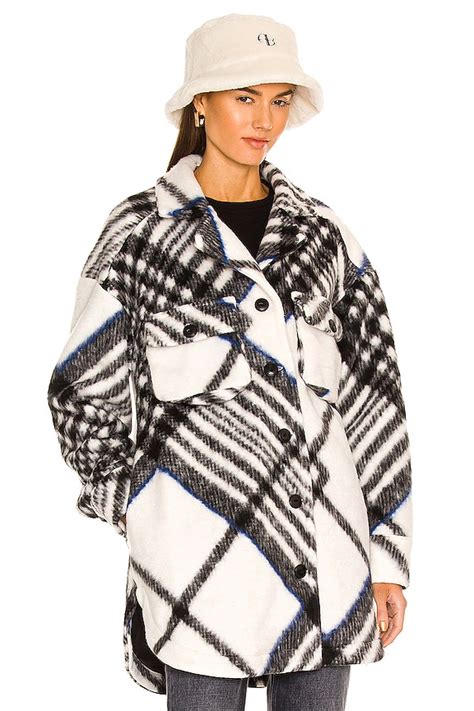 ANINE BING Oakley Jacket in Cream Tartan | REVOLVE