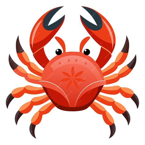 Cartoon Illustration of a Red Crab with Claws and Ten Legs | Premium AI ...
