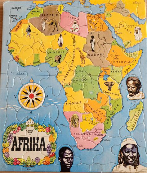 Puzzle map of Africa, 1960s. - Maps on the Web