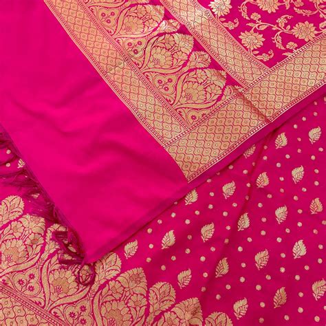 Pink Kalli Patta Katan Silk Banarasi Suit – Mohsin Textiles