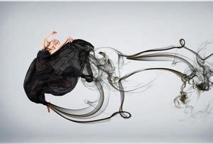 Dancer With Black Smoke Curles Around Her Premium Poster Paper Print ...