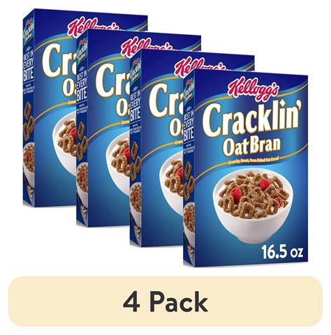 (4 pack) Kellogg's Cracklin' Oat Bran Breakfast Cereal, Family Cereal ...