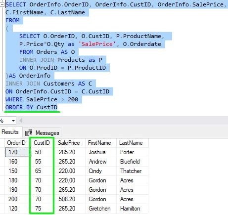Image result for Derived Table in SQL Server
