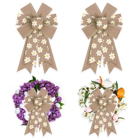 Estivaux 2 Pieces Easter Bows for Wreath, Happy Easter Wreath Bows ...