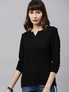 Roadster Casual Solid Women Black Top - Buy Roadster Casual Solid Women ...