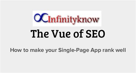 Vue SEO Tutorial Guide for Beginners • InfinityKnow