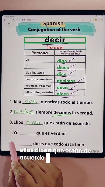 How to conjugate -To say- in Spanish -present tense-. Verbo decir ...