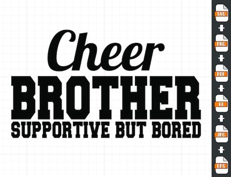 Cheer Brother SVG Cheer Bro SVG Supportive but Bored - Etsy India