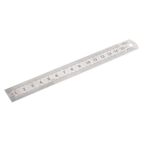 17cm x 2cm Metal 15cm 6 inches Metric Dual Side Marked Measuring Straight Ruler - Walmart.com