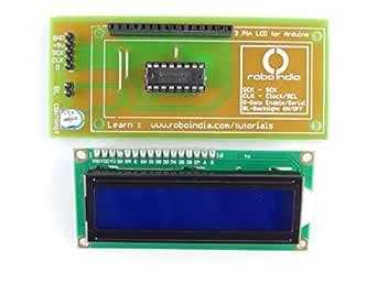 Robo India 3PLCD-1 3 Pin LCD for 16X2 LCD for Arduino with Tutorials ...
